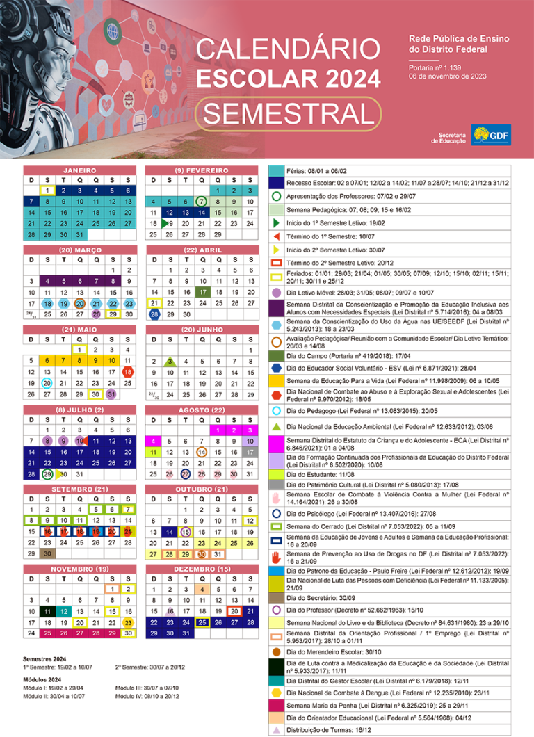 Calendário Escolar 2024 – Secretaria De Estado De Educação